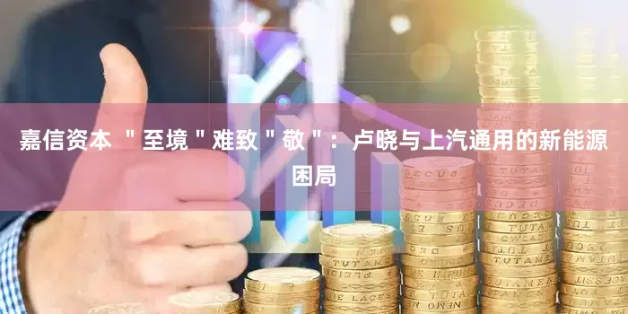 嘉信资本 ＂至境＂难致＂敬＂：卢晓与上汽通用的新能源困局